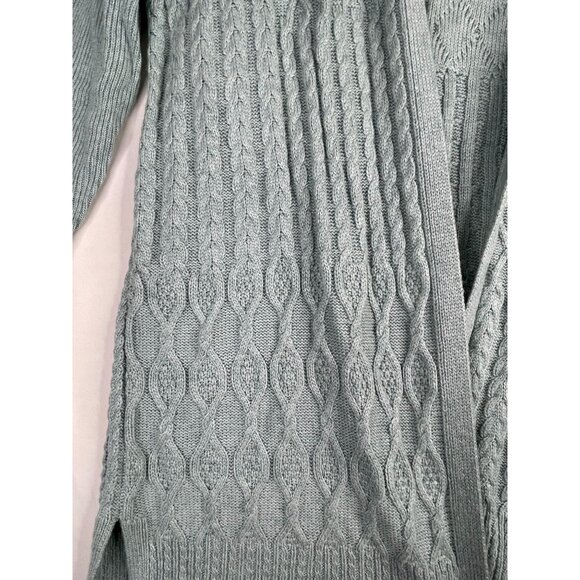 Chicos Open Cable Knit Cardigan size 2 (Large) Green - Picture 4 of 7